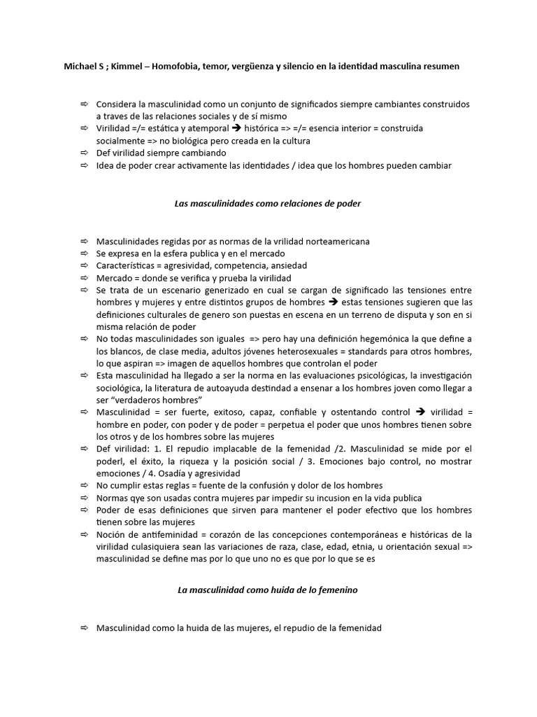 Michael S Kimmel Homofobia... | PDF | Masculinidad | Homosexualidad
