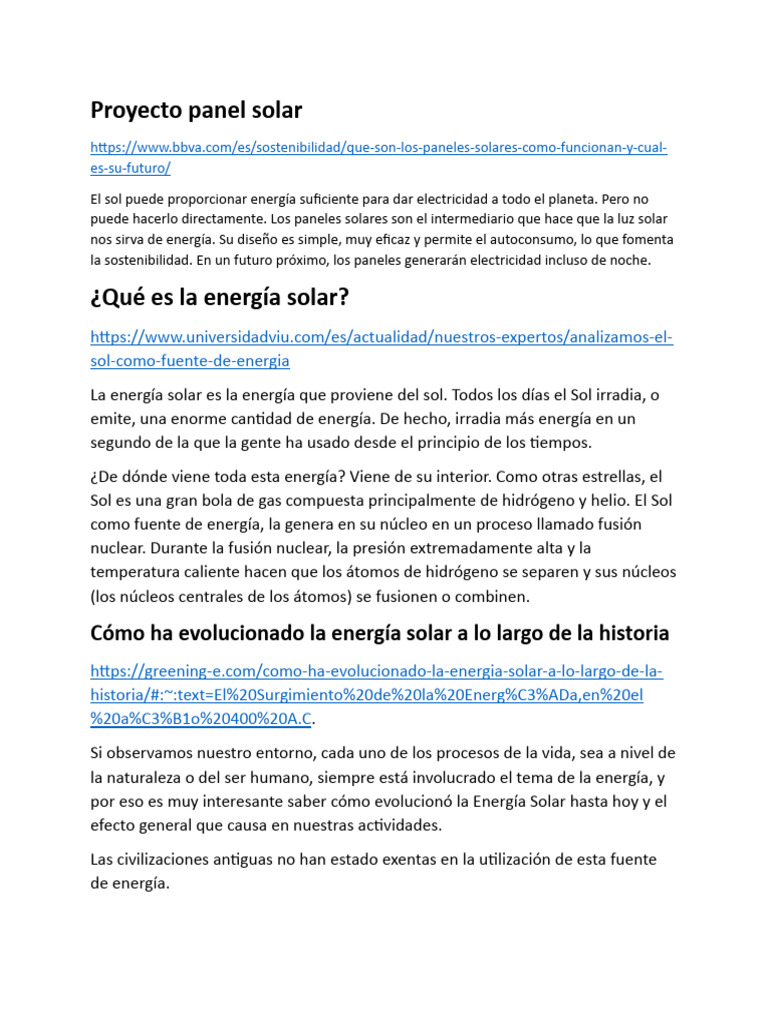 Proyecto de Panel Solar en El Colegio | PDF | Dom | Energía solar