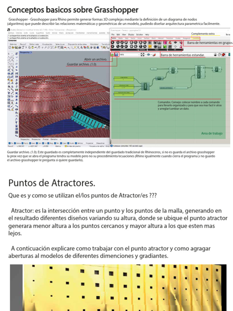 Tutorial Grasshopper Sobre El Punto Atractor y Aberturas | PDF ...