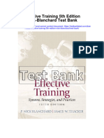 Effective Training 5th Edition Nick Blanchard Test Bank