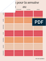 Planning Repas Semaine Vie de