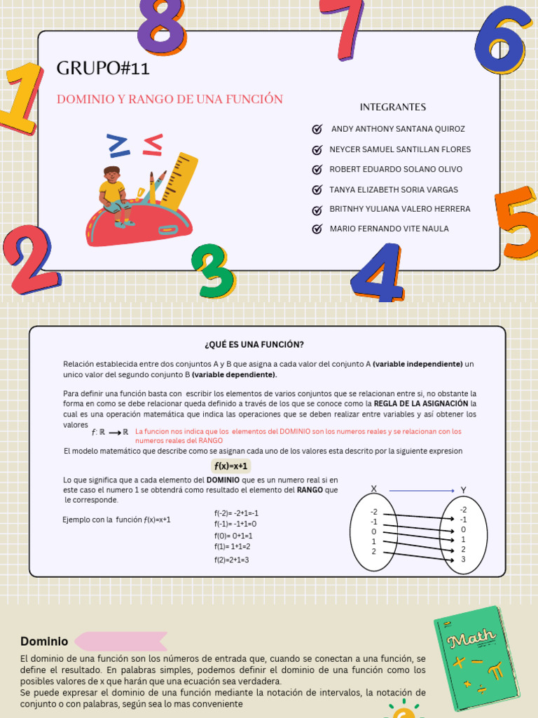 Dominio y Rango de Funciones Matemáticas | PDF | Función (Matemáticas ...