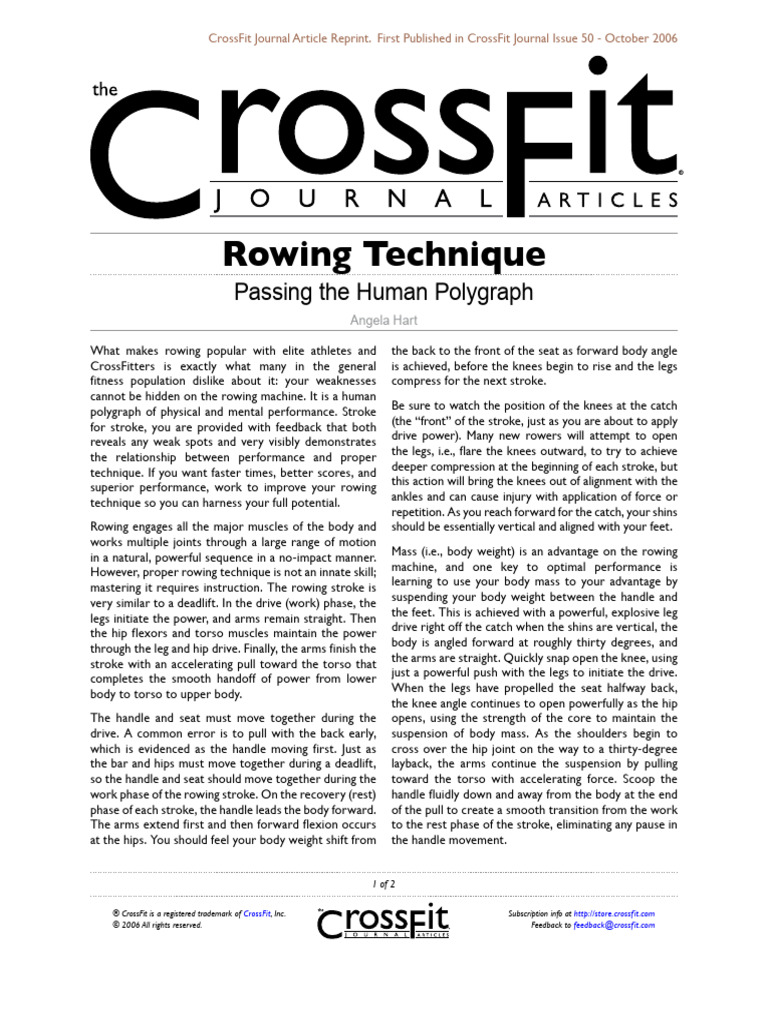 CrossFit Journal Rowing | PDF | Anatomical Terms Of Motion ...