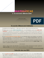 Biomatemáticas - 2. Ecuaciones Diferenciales
