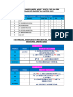 Tabla y Fixture Voley Mixto Castro 2023