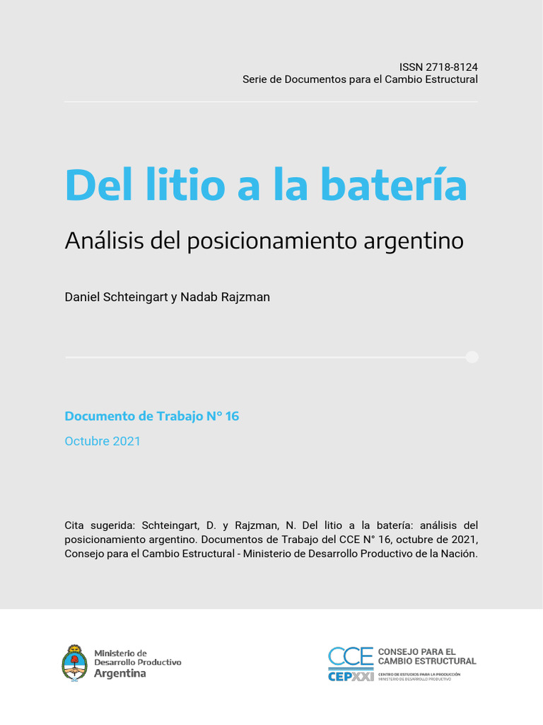Potencial de Argentina en Litio y Baterías | PDF | Batería de iones de ...