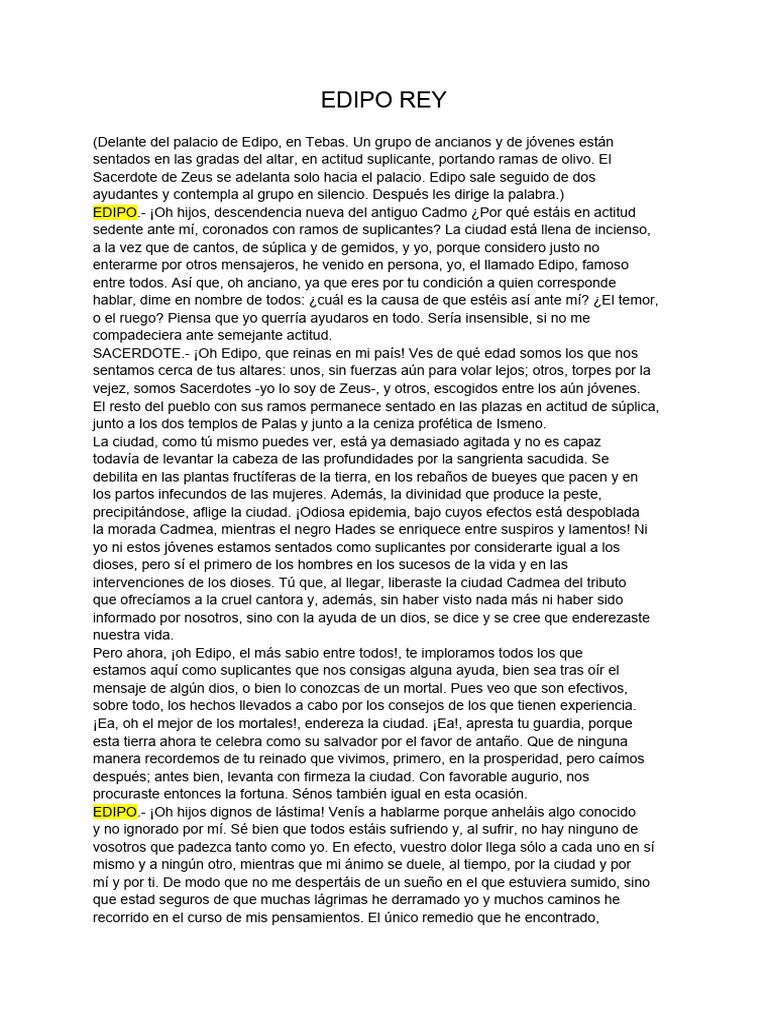 Edipo Rey Uno | PDF | Edipo