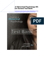 Essentials of Abnormal Psychology 8th Edition Durand Test Bank