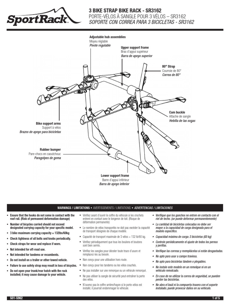 BikeRack SR3162 PDF Jeu de plein air Exercice d a robic