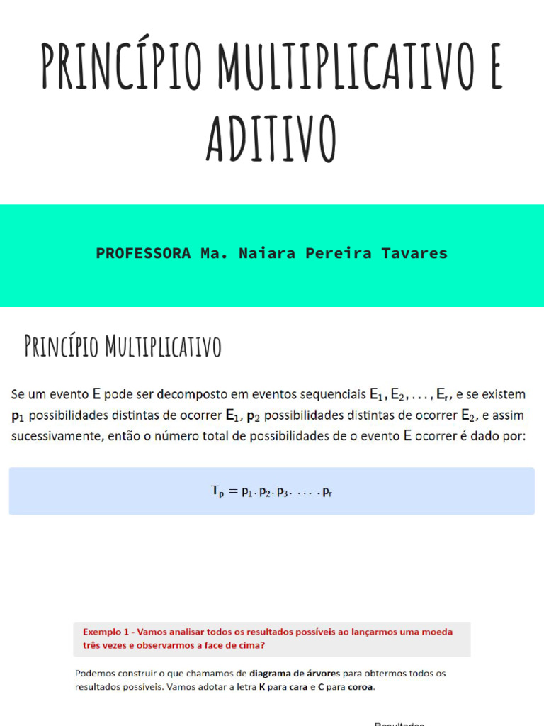 Princípio Aditivo e multiplicativo | PDF