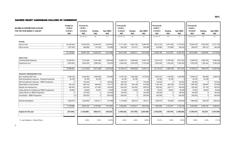 Appendix 13.1 - Budget Notes TRY 50% | PDF