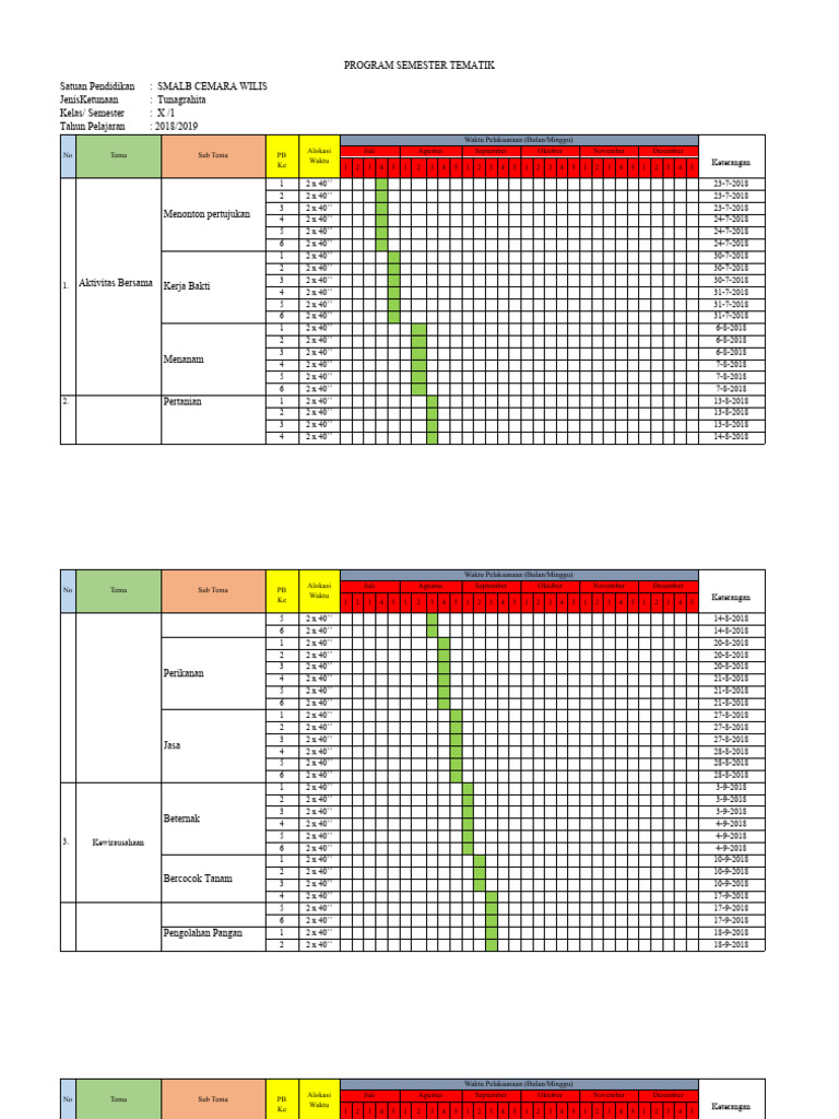 Program Semester 1 | PDF