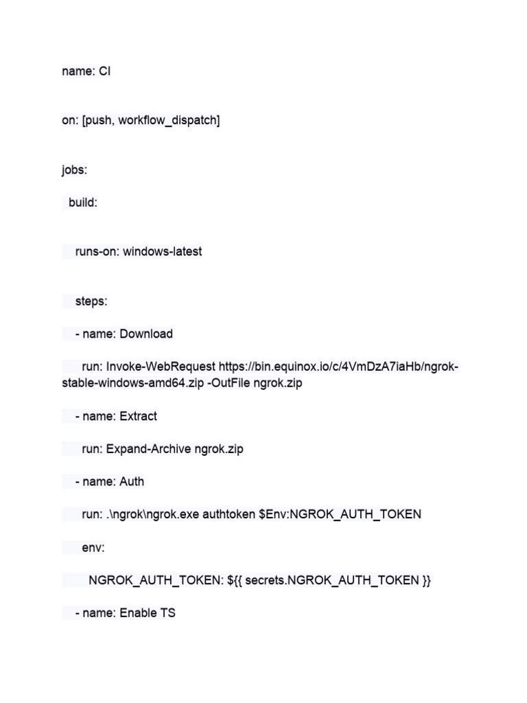 CI Pipeline for Ngrok Setup | PDF