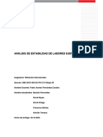 Informe Refuerzos Estructurales Analisis de Estabilidad de Labores Marcos de Acero