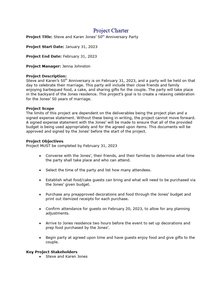 Charter Template | PDF | Business