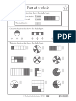 Part of A Whole: Write The Fraction That Shows The Shaded Part. 3 Parts 4 Parts