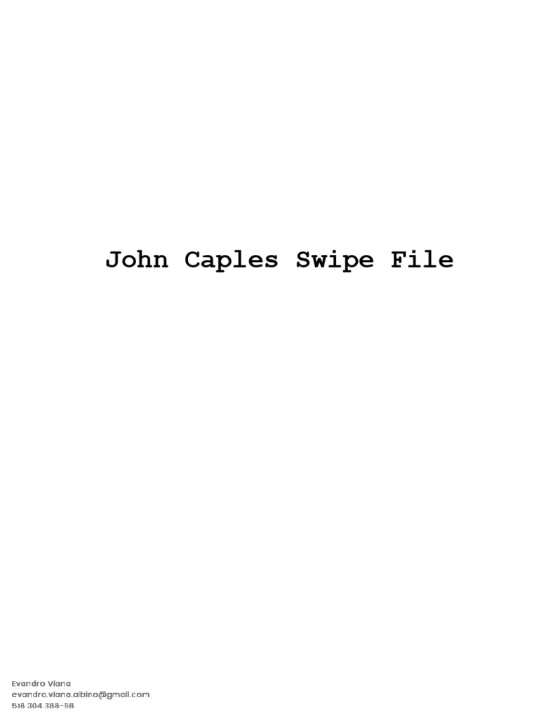 19 Swipe Files Do John Caples | PDF
