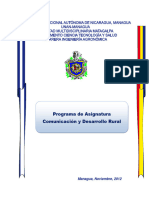 Programa de Asignatura Comunicación y Desarrollo Rural: Managua, Noviembre, 2012