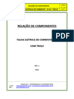 Relação Componentes - Talha R 20 + Trole - Rev. 1 - 2019