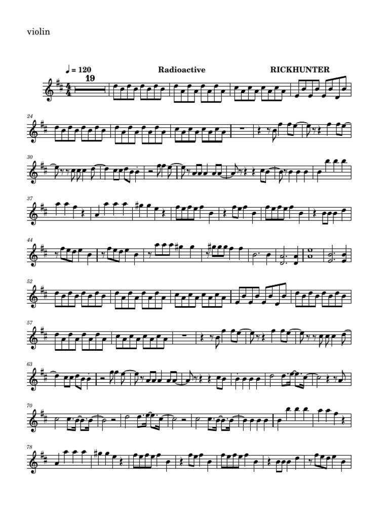 Radioactive (1) Violin PDF