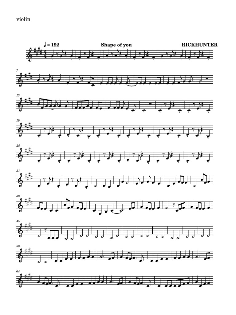 Shape of You Violin TrioViolin PDF