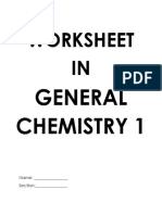 Worksheet in General Chemistry 1