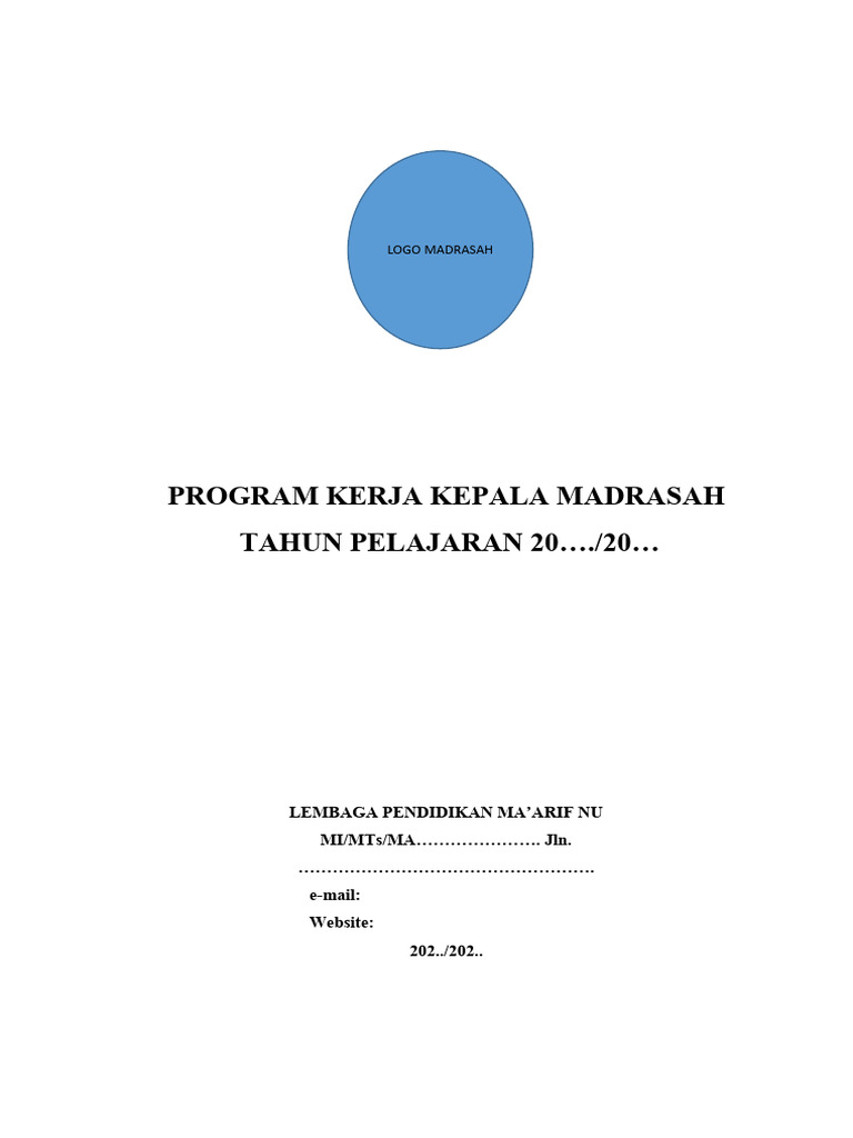 Program kerja kepala madrasah pdf