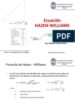 Ecuacion de Hazen Williams
