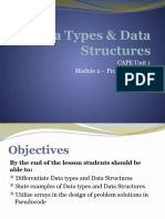 Data Types & Data Structures - Arrays