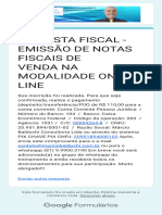 Analista Fiscal - Emissão de Notas Fiscais de Venda Na Modalidade on-line