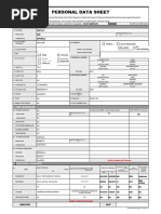 CS Form No. 212 Personal Data Sheet Revised