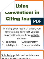 Lesson 4 - Using Conventions in Citing Sources