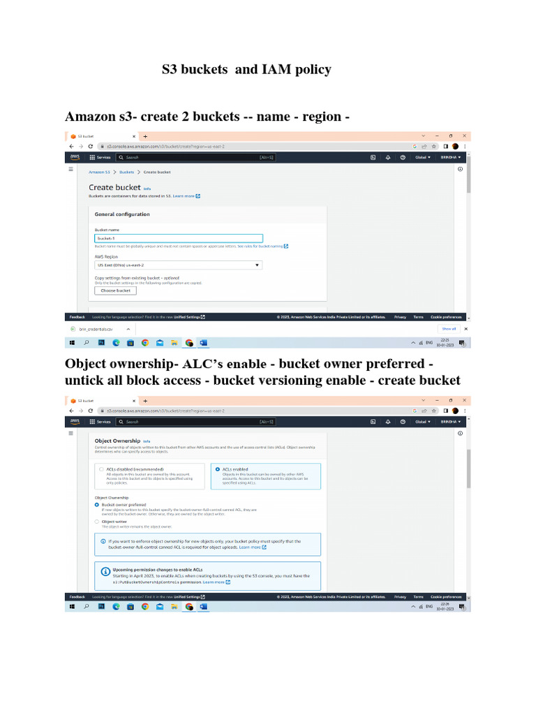 S3 Buckets and IAM Policy | PDF | Home & Garden | Technology & Engineering
