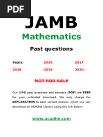 Jamb Math Questions 16 20