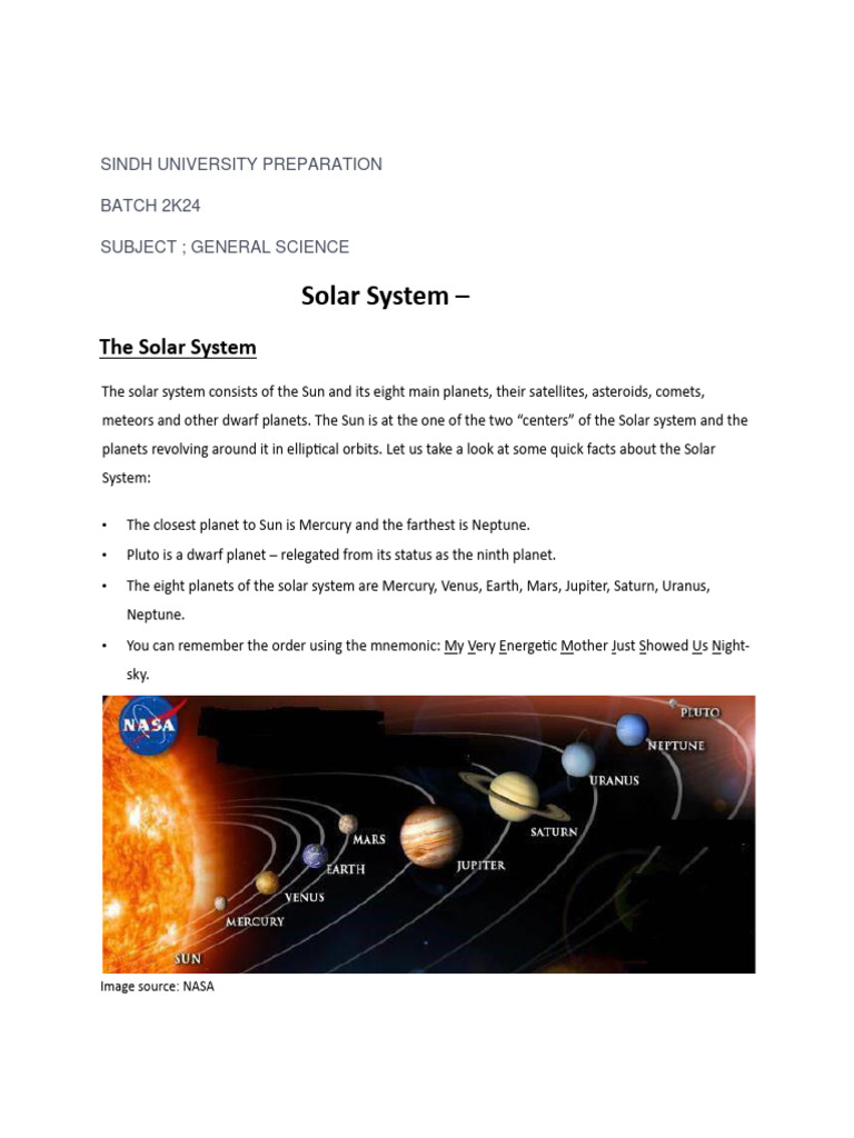 Solar System Overview and Facts | PDF | Solar System | Planets