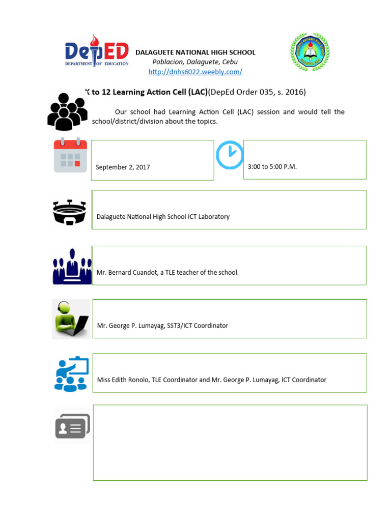 Dalaguete High School LAC Session Summary | PDF | Human Communication ...