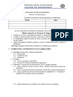 MCU Lab. Exp. 1 Instrumentação e Simulação