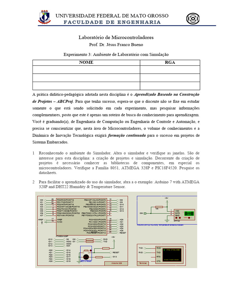 MCU Lab. Exp. 3 - Utilizando Os Recursos Do Simulador | PDF ...