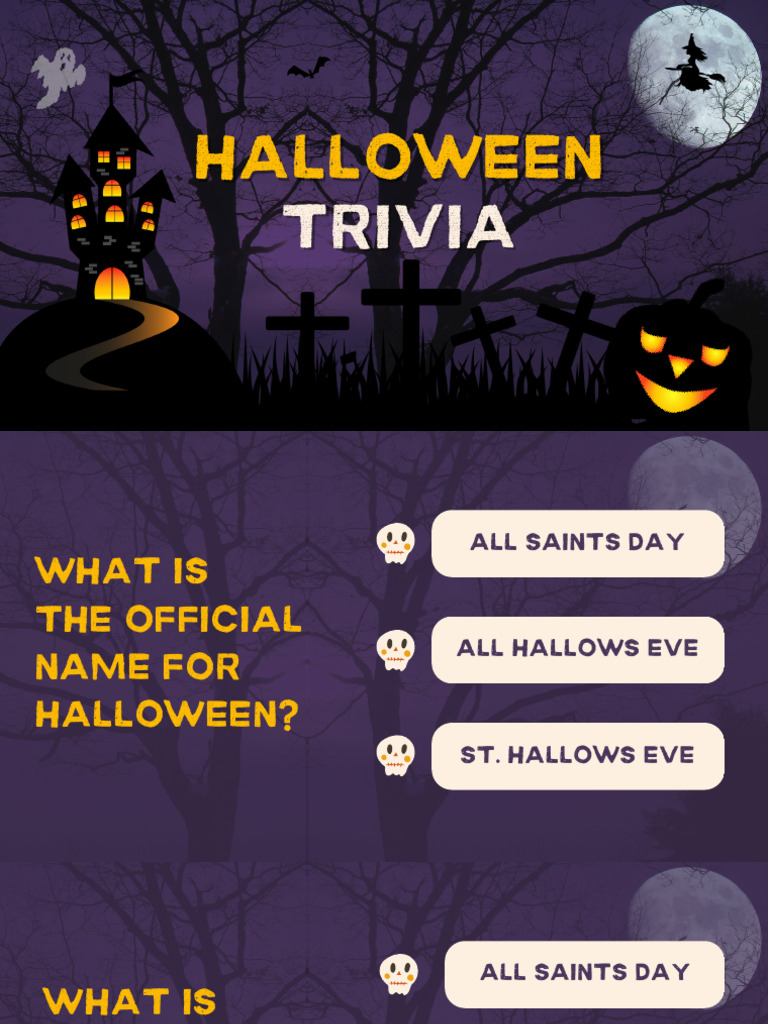 Halloween Trivia Questions and Answers | PDF | Halloween | Veneration ...