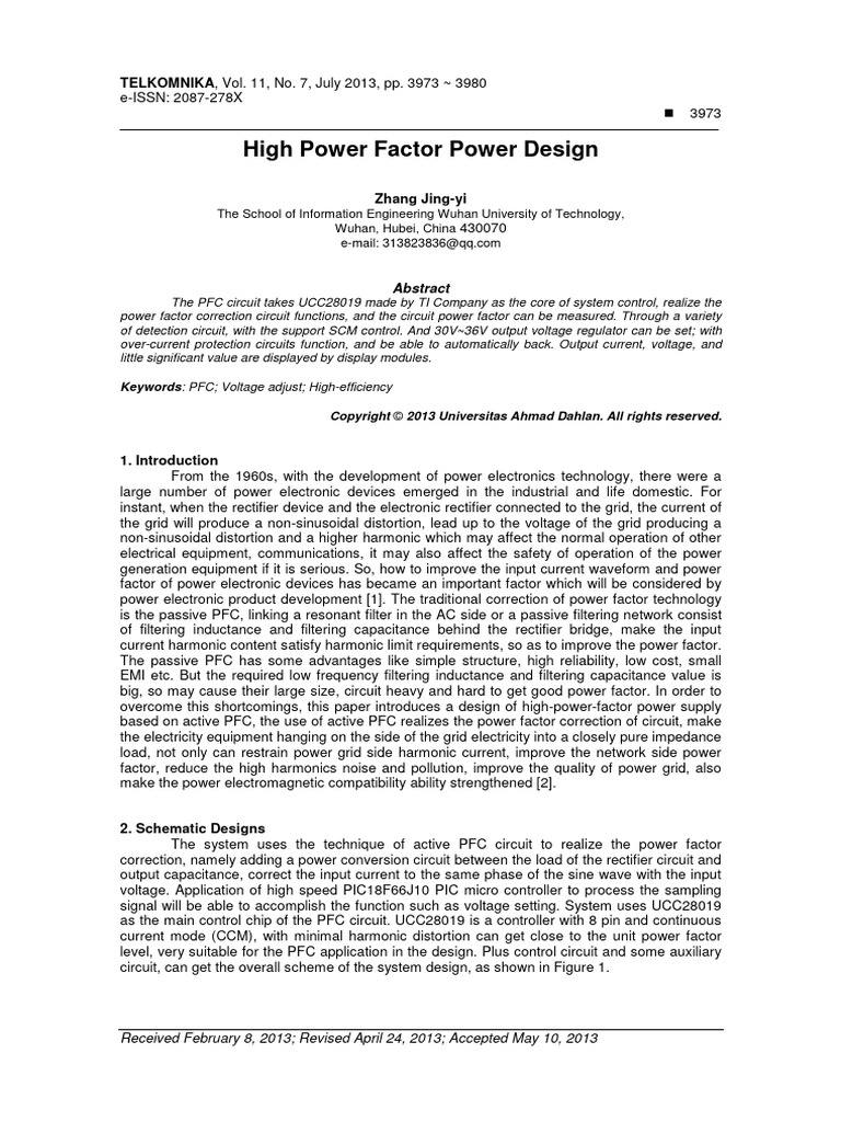 High Power Factor Power Design PDF Rectifier Power Electronics