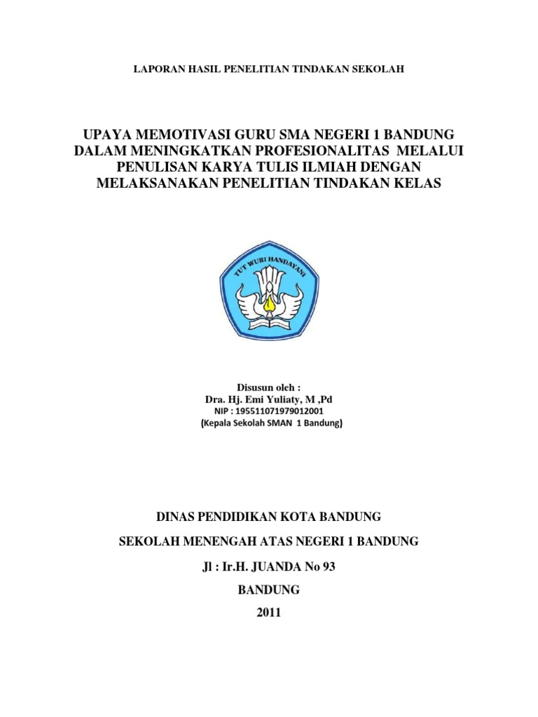 Laporan Hasil Penelitian Tindakan Sekolah Motivasi Guru