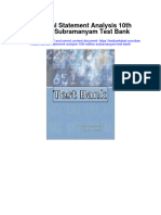 Financial Statement Analysis 10th Edition Subramanyam Test Bank