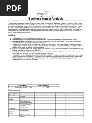 Business Impact Analysis