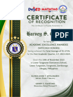 CANVA FOR SHARING - Certificate of Recognition For Learners SY 2022-2023