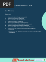 Oracle Fusion List of Contents