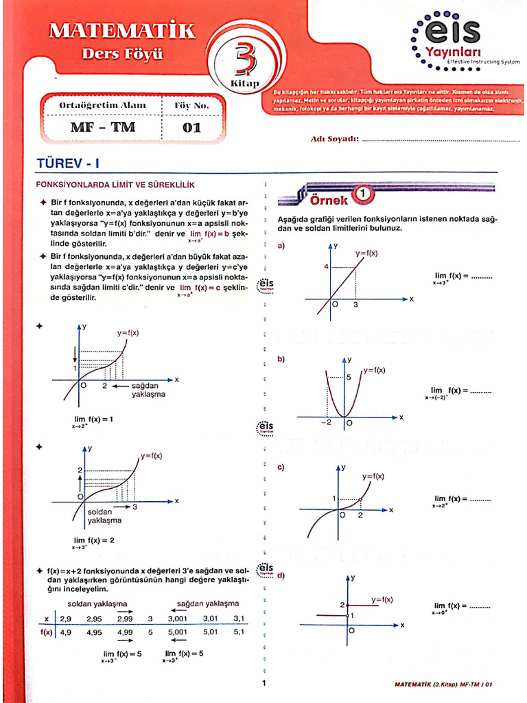 Turev-1 (Limit Ve Sureklilik | PDF