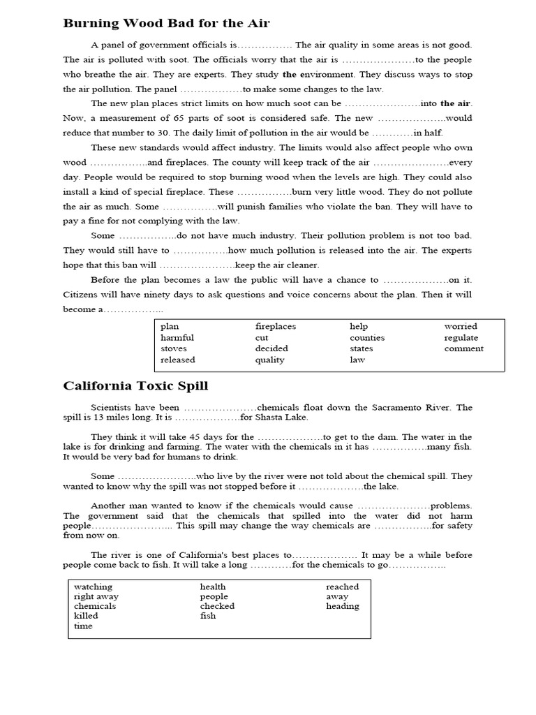 Burning Wood Bad For The Air LISTENING PDF Air Pollution Environmental Science