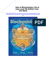 Fundamentals of Biochemistry Life at The Molecular Level 4th Edition Voet Test Bank
