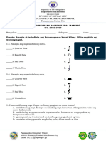 First Quarter Examination in Mapeh 4