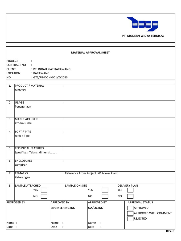 Approval Material Pdf